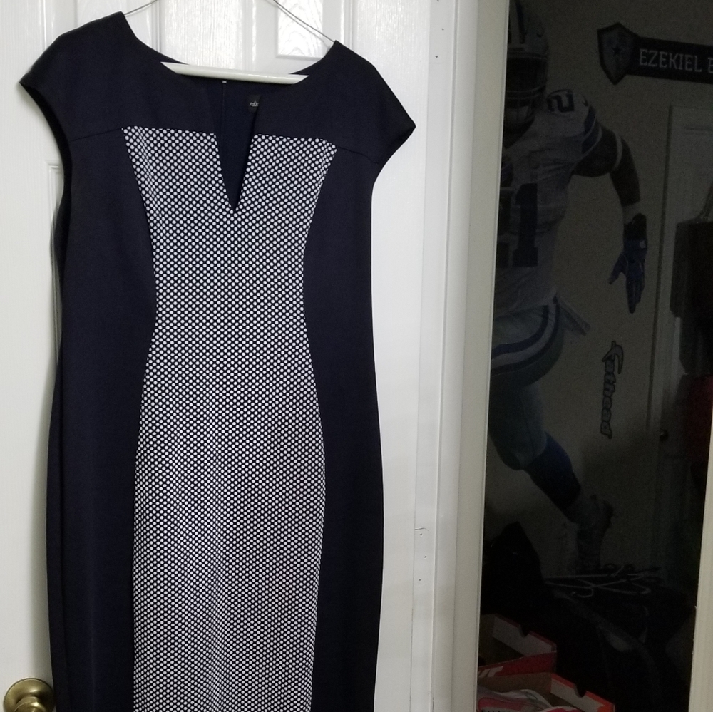 Blue and white dress